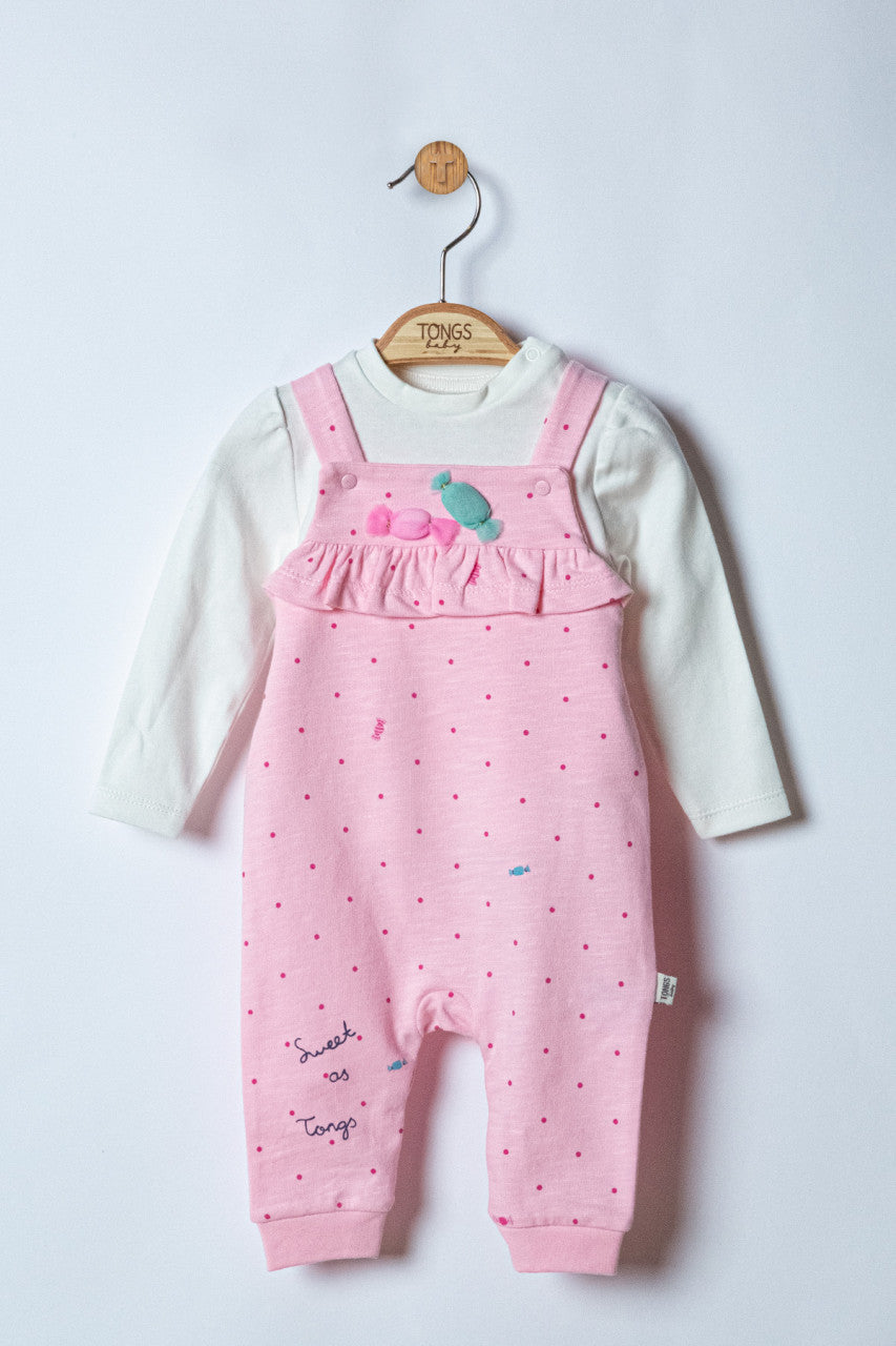 Set salopeta cu bluzita Ursulet pentru bebelusi, Tongs baby